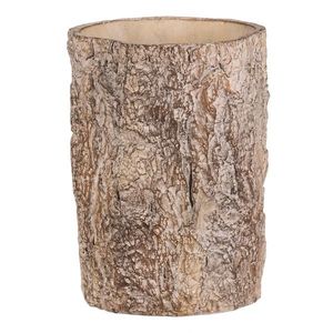 Husă pentru flori imitație de scoarță de copac, 16x 16 x 21 cm, beton, 16 cm imagine