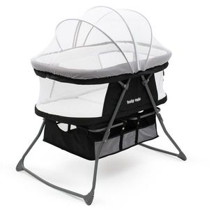Pătuț pliabil Baby Mix Dreamy Nest negru, 92 x 70 x 76 cm imagine