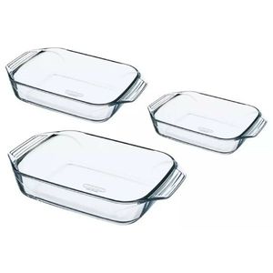 Pyrex Set de 3 vase de sticlă pentru cuptor, 1, 4 l+ 3 l + 4 l imagine