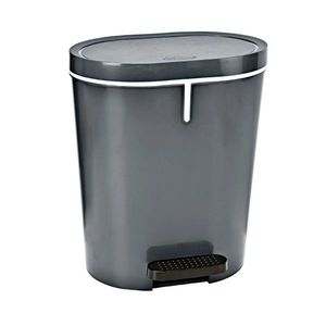 Coș de gunoi cu pedală Denox 25 l , oval, antracit, gri, 25 l imagine