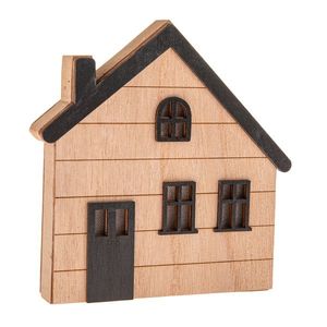 Căsuță luminoasă din lemn de suspendat/de așezat, 15 x 15 x 3 cm imagine