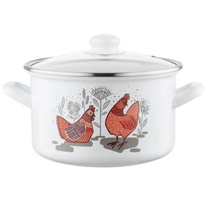 Oală emailată cu capac Emalia Pleszew Rubinka, 20 cm, 3, 7 l, diam. 20 cm imagine