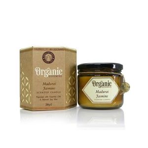 Lumânare organică Madurai Jasmine 200 g în sticlă nuanță chilimbar, alb imagine