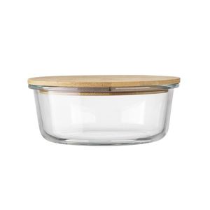 Recipient de sticlă cu capac din bambus Florina Clavato, 390 ml, S imagine