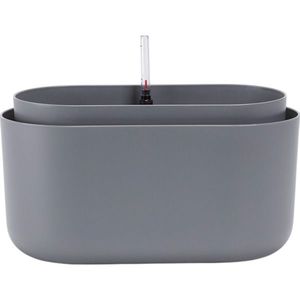Jardinieră cu auto-irigare Plastia, gri, 31 x 16 cm, gri imagine