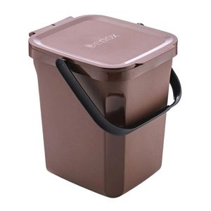 Coș de gunoi organic pentru deșeuri biologice Denox 10 l, maro, maro imagine