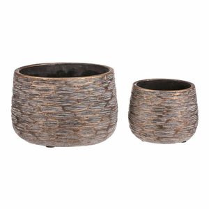 Set de recipiente din beton Ryha, 2 bucăți, gri, înălțime 12 cm imagine