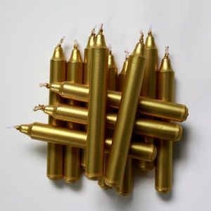 Set de lumânări pentru clopoței tradiționaliPom de Crăciun, 12 buc., auriu, auriu imagine