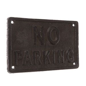 Decorație de perete din fontă „NO PARKING” negru, 11 x 18 cm imagine