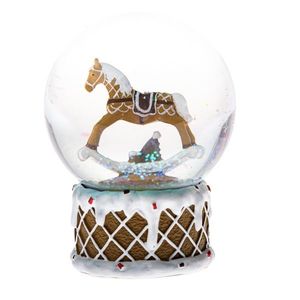 Snow globe with horse Perník, 8 x 10.4 x 8 cm, polyresin imagine
