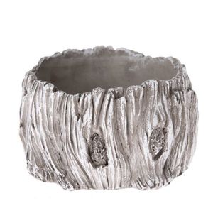 Ghiveci din beton Decor scoarță de copac, gri, 17 x 10 cm, gri, diam. 17 cm imagine