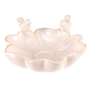 Adăpătoare pentru păsări Floare, albă, 25 x 26 x11 cm imagine