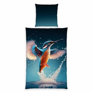 Lenjerie de pat din bumbac Herding Kingfisher, 135x 200 cm, 80 x 80 cm imagine
