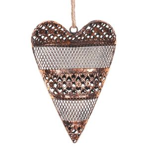 Inimă din metal Vintage, culoare cupru, 13 x 18 x 3 cm imagine
