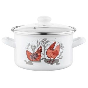 Oală emailată cu capac Emalia Pleszew Rubinka, 18 cm, 2, 6 l, diam. 18 cm imagine