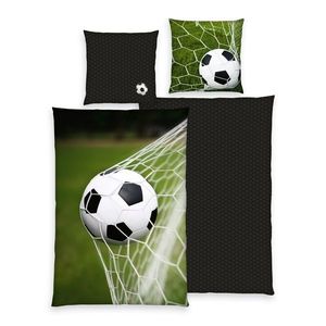 Lenjerie de pat din bumbac Herding Football, 135 x200 cm, 80 x 80 cm imagine