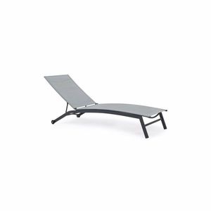 Șezlong de grădină cu roți, gri, 195 x 90 x 63 cm imagine