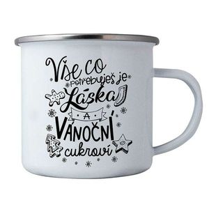 Cană de Crăciun din tablă Bohemia Gifts - Dragoste și Crăciun, 350 ml imagine