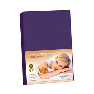 Cearșaf din jersey cu elastan, culoare prune, mov, 160 x 200 cm imagine