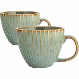 Set de 2 căni jumbo Altom Reactive Sage 450 ml, verde imagine