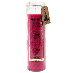 Lumânare parfumată înaltă Arome Chakra Încredere, parfum trandafir și vanilie, 320 g, roșu imagine