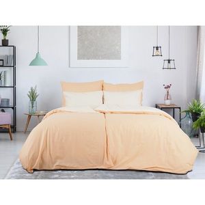 B.E.S. Petrovice Lenjerie de pat din bumbac Double face caisă/cenușiu imagine