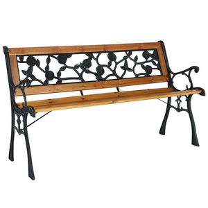 Bancă de grădină Faiza, negru, 126 x 52 x 73 cm imagine