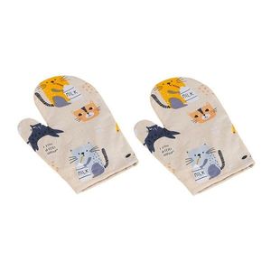 Mănușă de bucătărie Bellatex pisică bej, 28 x 18 cm, 2 buc imagine