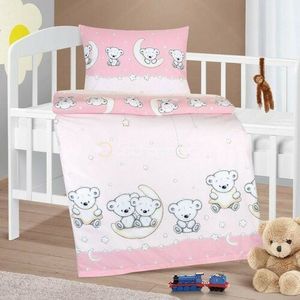 Bellatex Lenjerie de pat din bumbac pentru copiiAgáta Ursuleț roz, 90 x 135 cm, 45 x 60 cm imagine
