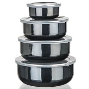 Set de boluri emailate Banquet METALLIC Black, 8bucăți imagine