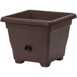 Jardinieră cu auto-irigare Plastia Bergamot 40 x 40 cm, maro, maro închis, 40 x 40 cm imagine