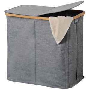 Kesper 19598 Coș pentru rufe cu capac dublu, gri, 50 x 54, 5 x 33 cm imagine
