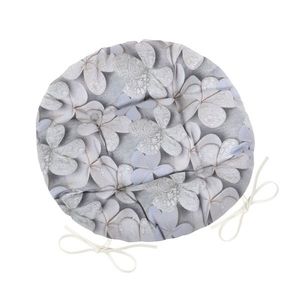 Perna de scaun Bellatex DITA rotundă matlasată Floare gri, 40 cm imagine