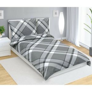 Bellatex Lenjerie de pat din satin Caro gri, 140 x220 cm, 70 x 90 cm, 140 x 220 cm, 70 x 90 cm imagine