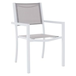Scaun de grădină stivuibil, oțel alb/gri deschis, DORIO imagine