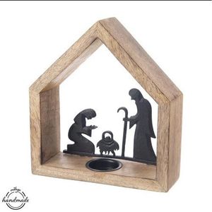 Orion Sfeșnic din lemn de mango Betleem, 20 x 6, 5x 22 cm imagine