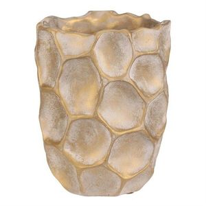 Vase de beton pentru flori Fagure, mărime M, lățime 16 cm, bej-auriu imagine