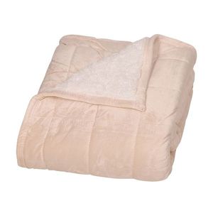 Pătură din imitație de blăniță Sandra crem, 150 x 200 cm, bej deschis imagine