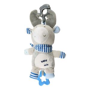 Baby Mix Jucărie de pluș pentru copii cu mecanismmuzical și clemă Los, 24 cm imagine