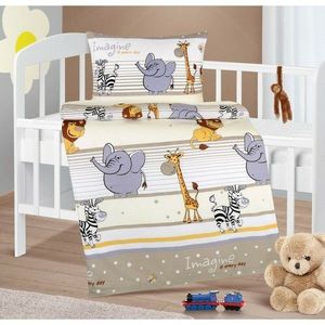 Bellatex Lenjerie de pat din bumbac pentru copiiAgáta Safari bej, 90 x 135 cm, 45 x 60 cm imagine