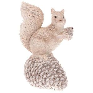 Decorațiuni de iarnă Veveriță cu con, poliresină imagine