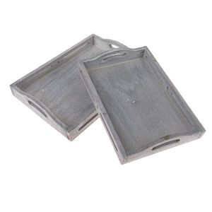 Set de tăvi din lemn Madera, 2 bucăți, gri imagine