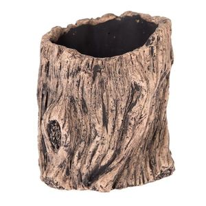 Ghiveci din beton Decor scoarță de copac, maro, 12 x 13, 5 cm, maro, diam. 12 cm imagine