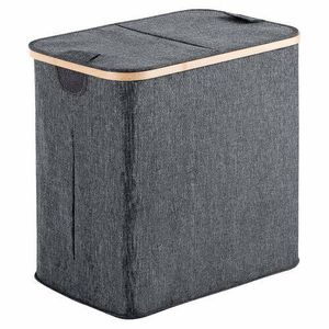 GEDY 133808 Yoshi coș pentru rufe 53 x 51 x 34 cm, bambus, gri imagine