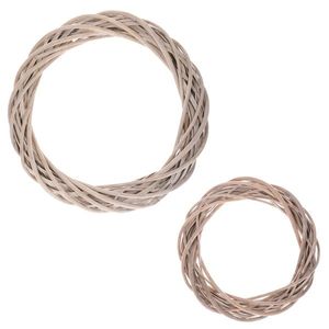 Set 2 coronițe din răchită, culoare gri, diametru 35 și 25 cm imagine