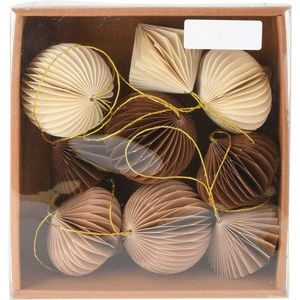 Set de ornamente din hârtie Ornaments bej, 6 cm, 9buc, bej imagine