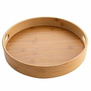 Tavă din lemn Florina BAMBOU, 30 x 5 cm, naturală, diam. 30 cm imagine