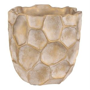 Vase de beton pentru flori Fagure, mărime M, lățime 21 cm, bej-auriu imagine