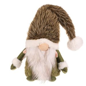 Decorațiuni de Crăciun Spiriduș în picioare, înălțime 30 cm , verde/alb, 4HOME imagine