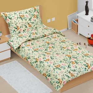 Lenjerie de pat Bellatex Junior, din bumbac Iepuraș în frunze, 140 x 200 cm, 70 x 90 cm imagine